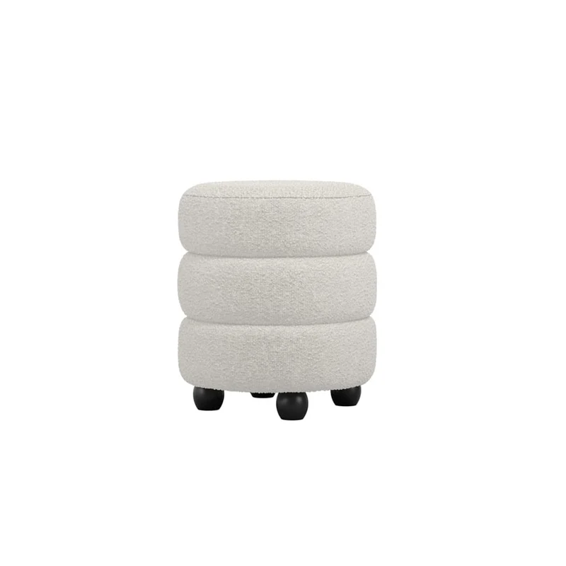 Emi Buff and Black Pouffe