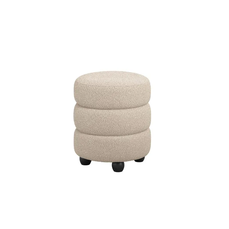 Emi Buff and Black Pouffe