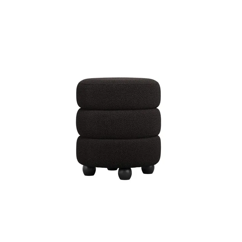 Emi Buff and Black Pouffe