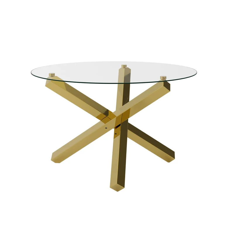 Capri Glass & Gold Dining Table