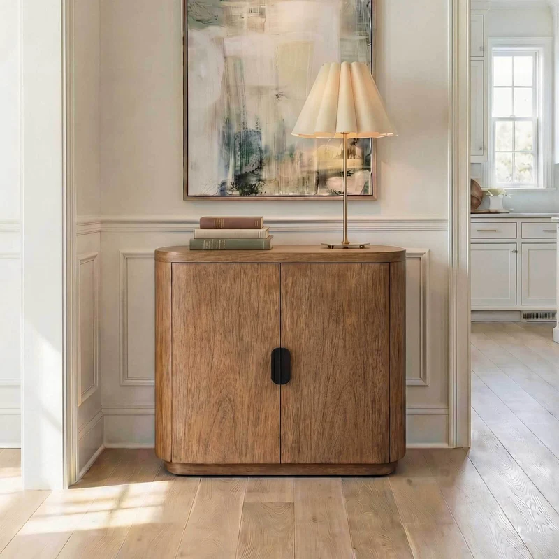 Newell 2 Door Storage Cabinet in Natural Wood