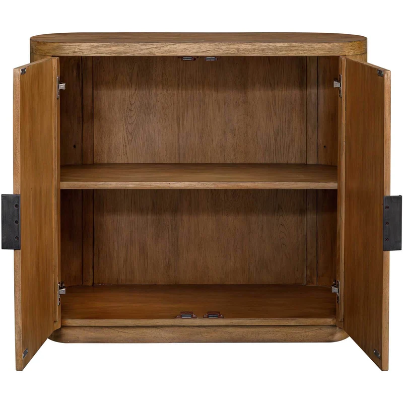 Newell 2 Door Storage Cabinet in Natural Wood
