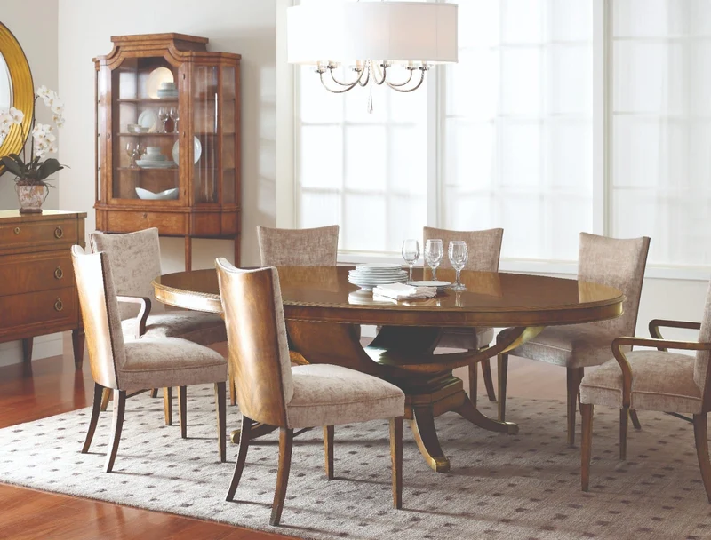 Biedermeier Oval Walnut Dining Table