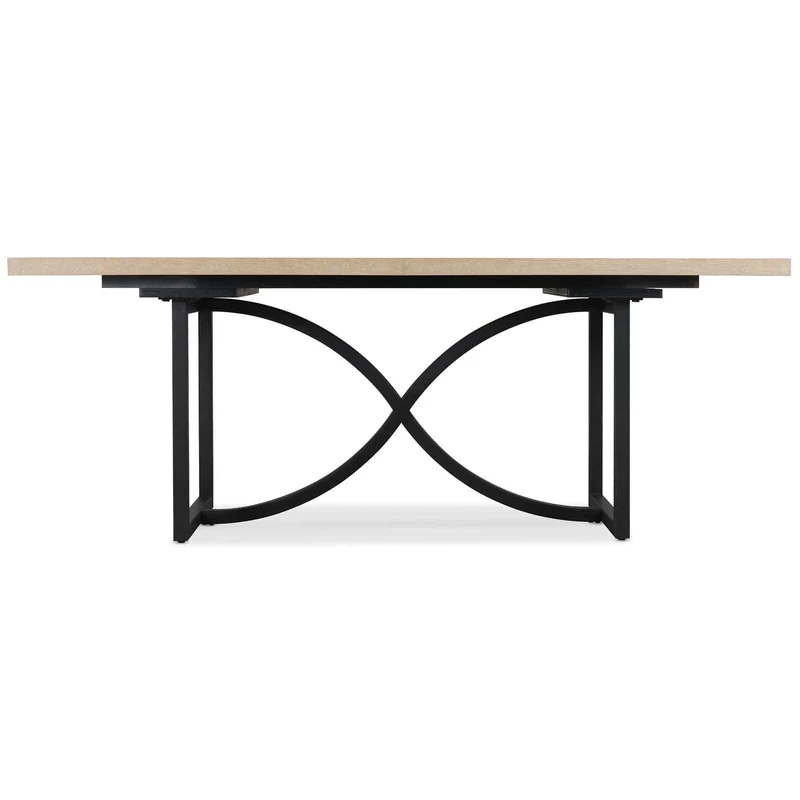 Tranquillity Rectangle Extending Dining Table with Metal Base 204-260cm
