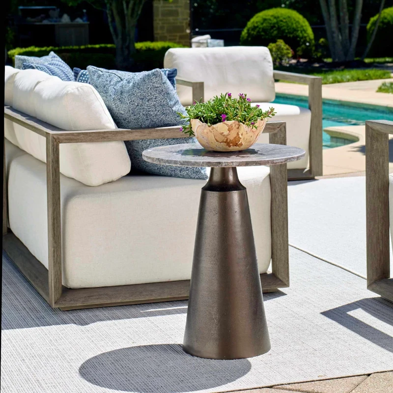 Midsummer Indoor-Outdoor Bronze Round Side Table