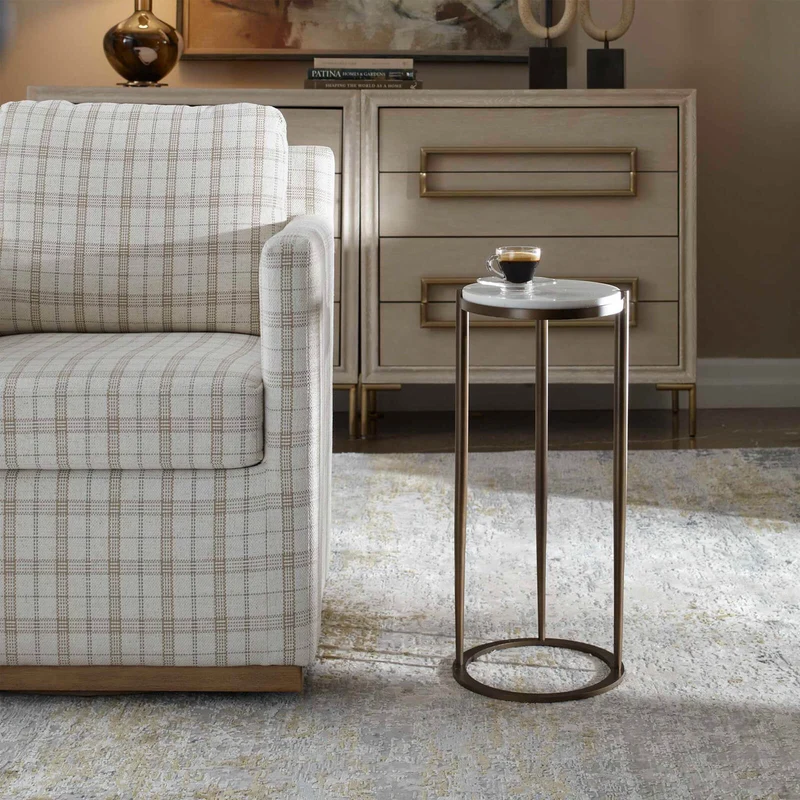 Mercier Round Marble Side Table