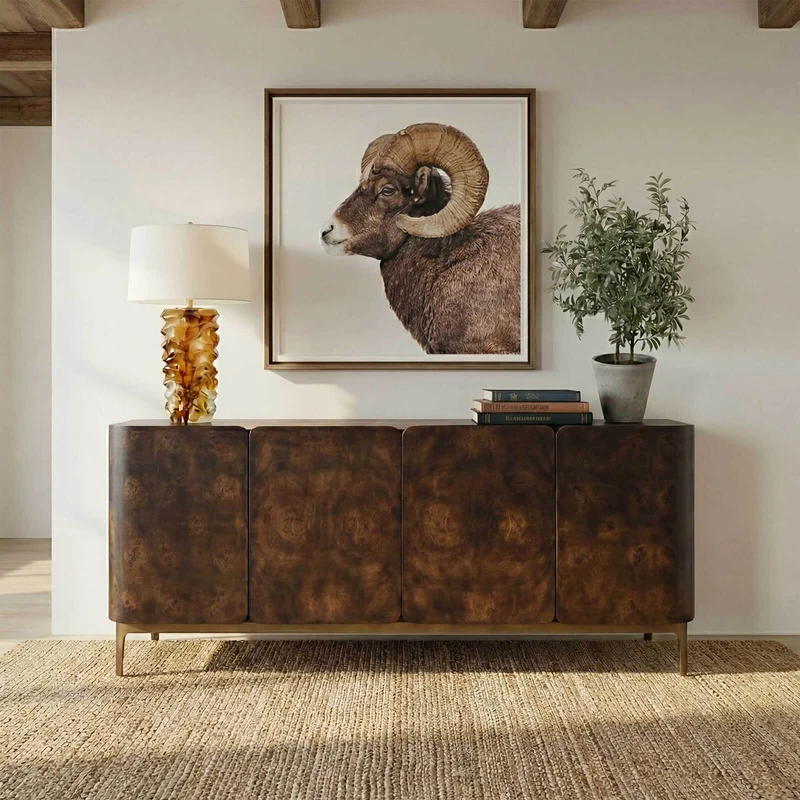 Melbourne Mappa Burl 4 Door Sideboard