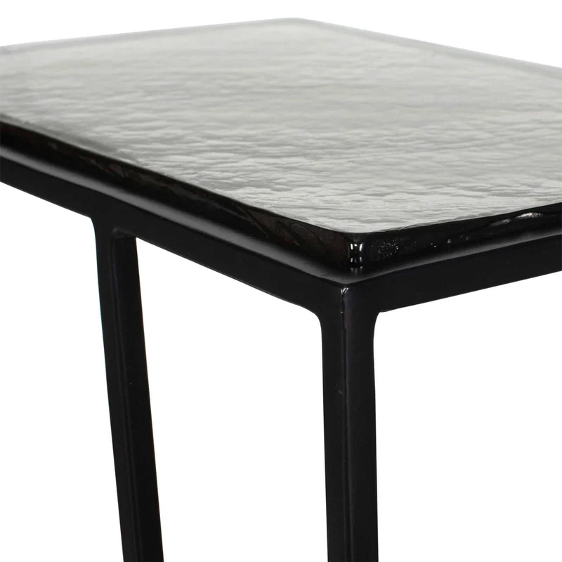 Mateo Glass Top Side Table