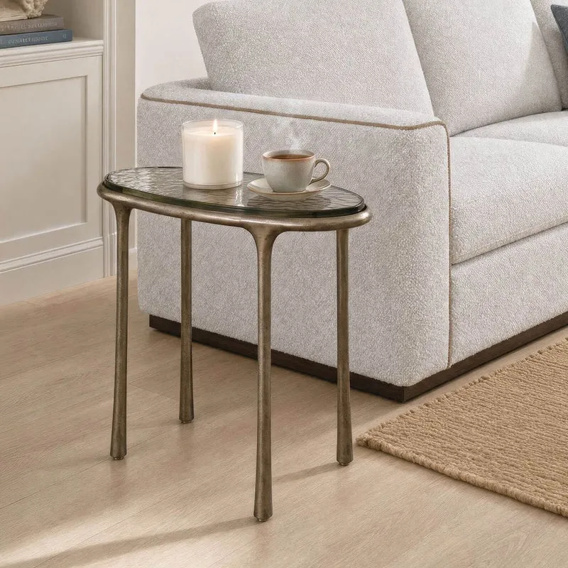 Ata Oval Side Table in Brass