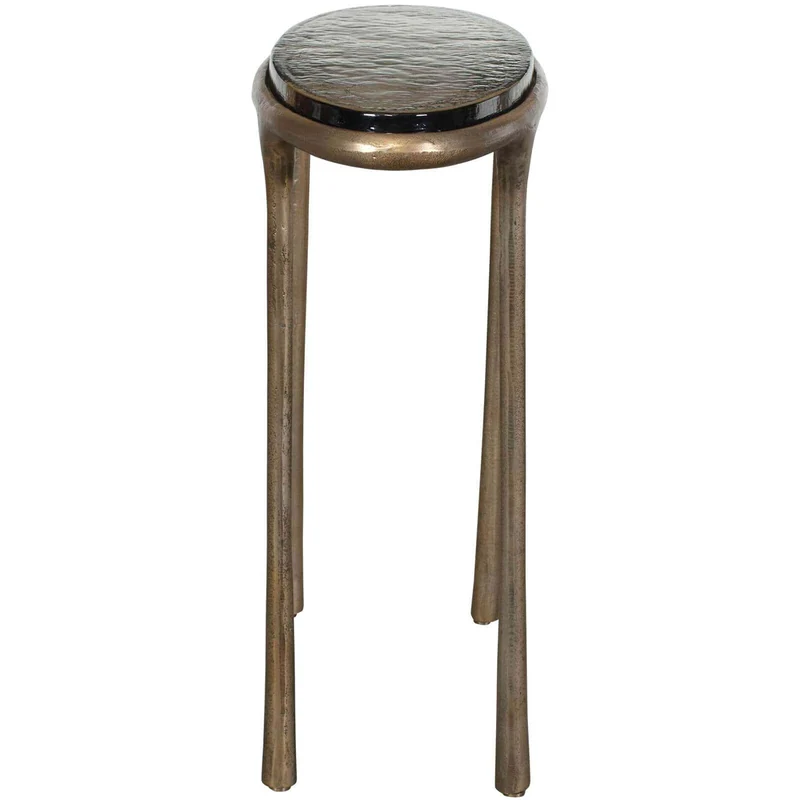 Ata Oval Side Table in Brass