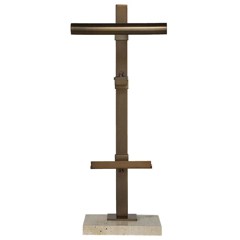 Lean On Me Lighted Easel in Travertine/Bronze