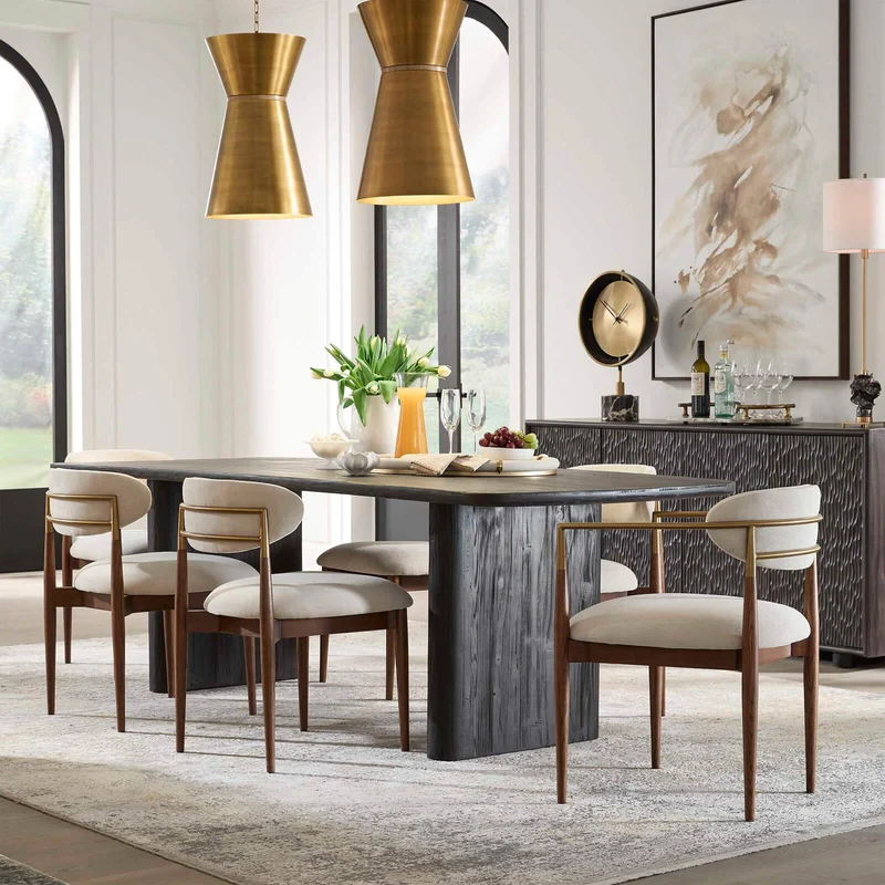 Kirin Reclaimed Fir Dining Table in Black - 244cm