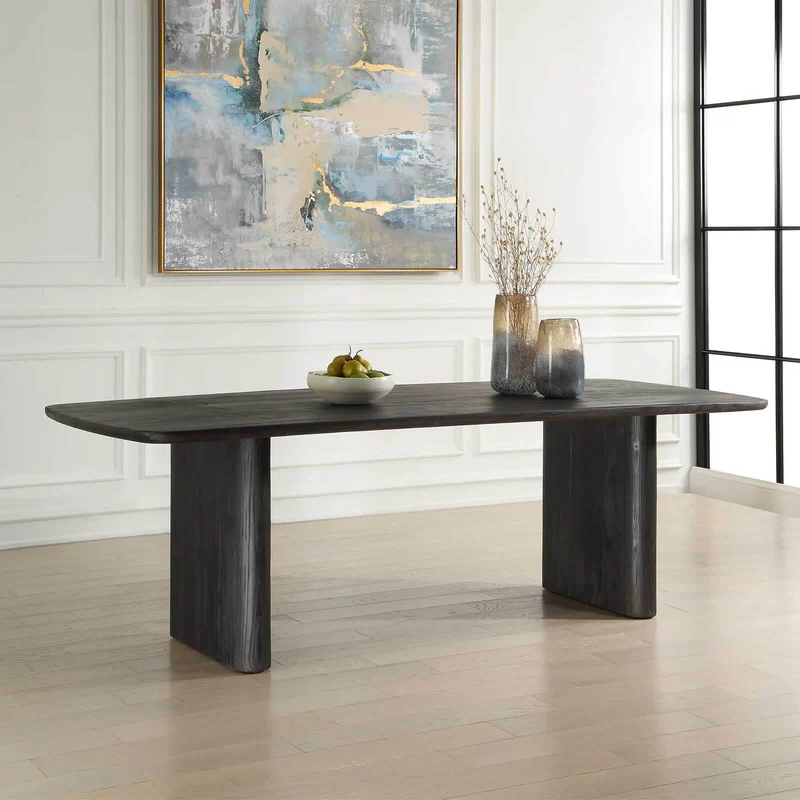 Kirin Reclaimed Fir Dining Table in Black - 244cm