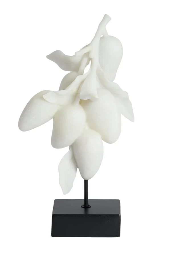 Ornament on base 23,5x15x43,5 cm MANGO cream+black