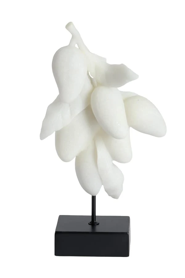 Ornament on base 23,5x15x43,5 cm MANGO cream+black