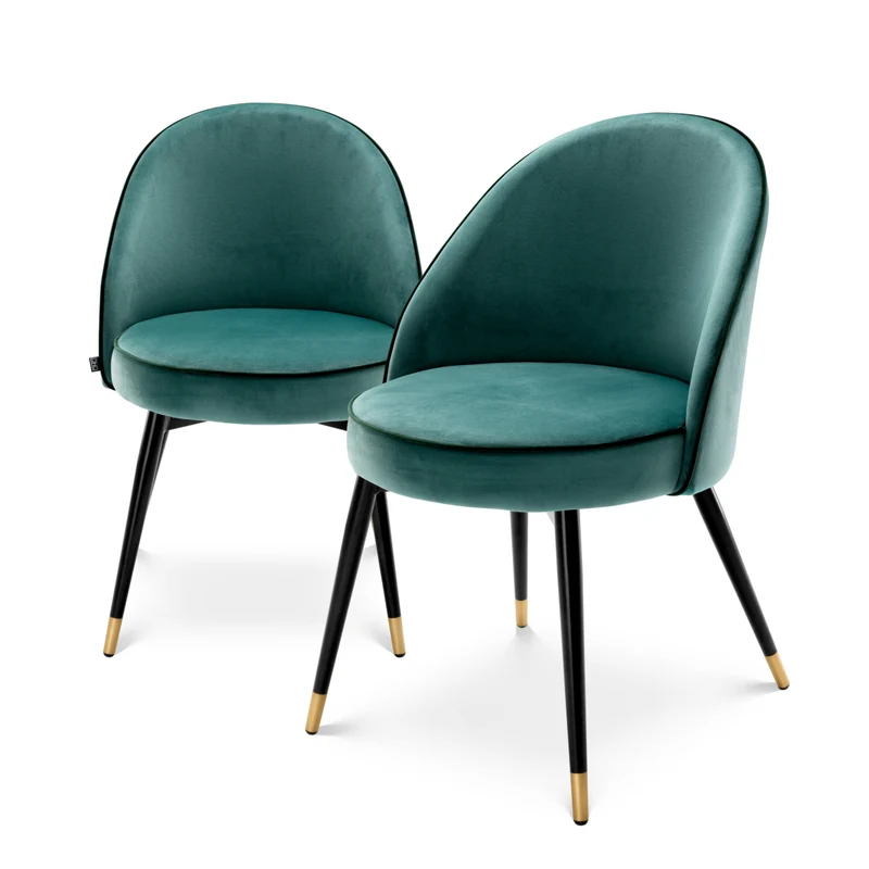 Dining Chair Cooper set of 2 Turquoise Velvet
