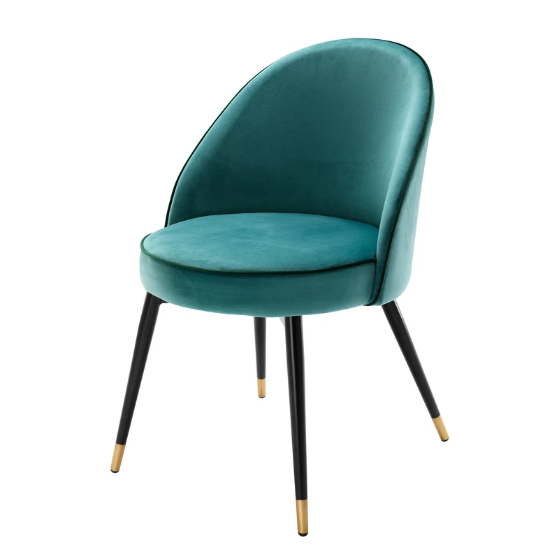 Dining Chair Cooper set of 2 Turquoise Velvet