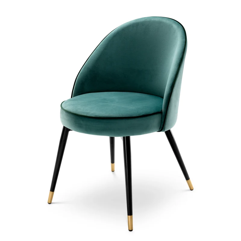 Dining Chair Cooper set of 2 Turquoise Velvet