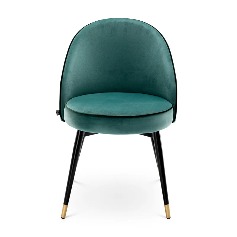 Dining Chair Cooper set of 2 Turquoise Velvet