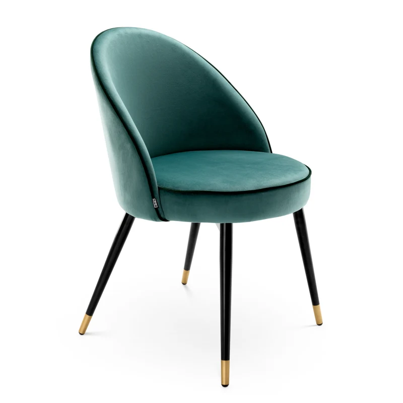 Dining Chair Cooper set of 2 Turquoise Velvet