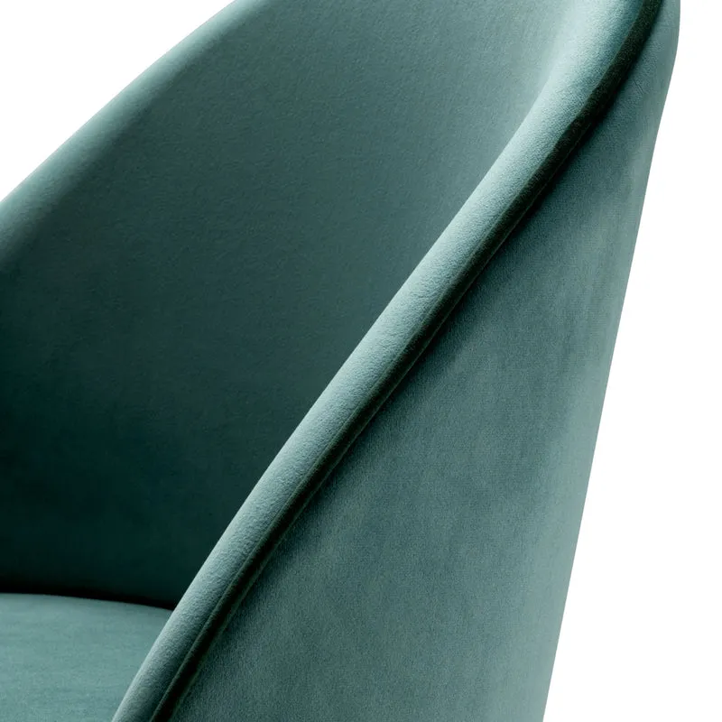 Dining Chair Cooper set of 2 Turquoise Velvet