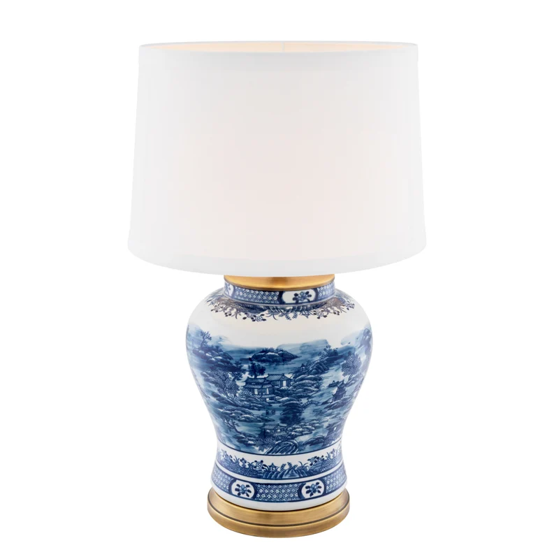 Table Lamp Chinese Blue