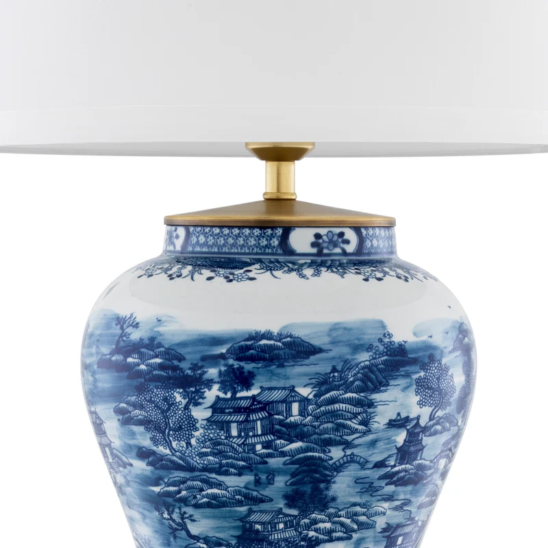 Table Lamp Chinese Blue
