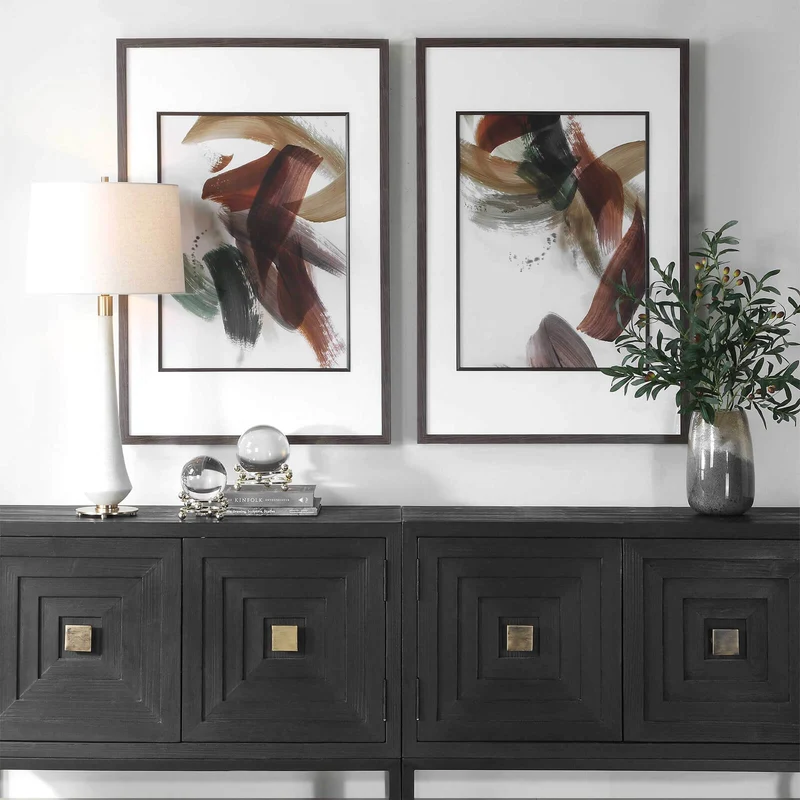 Velocity Framed Abstract Prints - Set of 2
