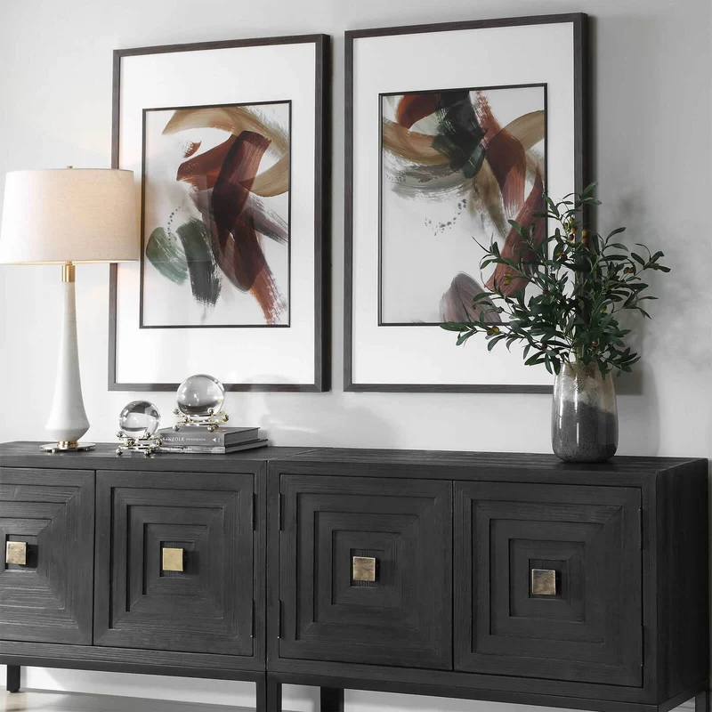 Velocity Framed Abstract Prints - Set of 2