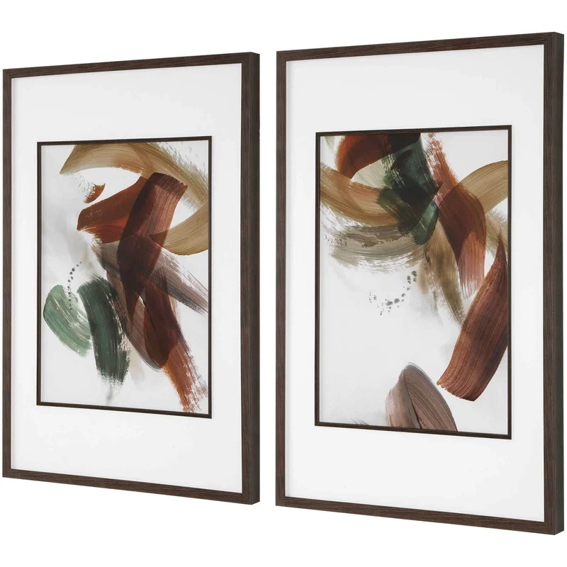 Velocity Framed Abstract Prints - Set of 2