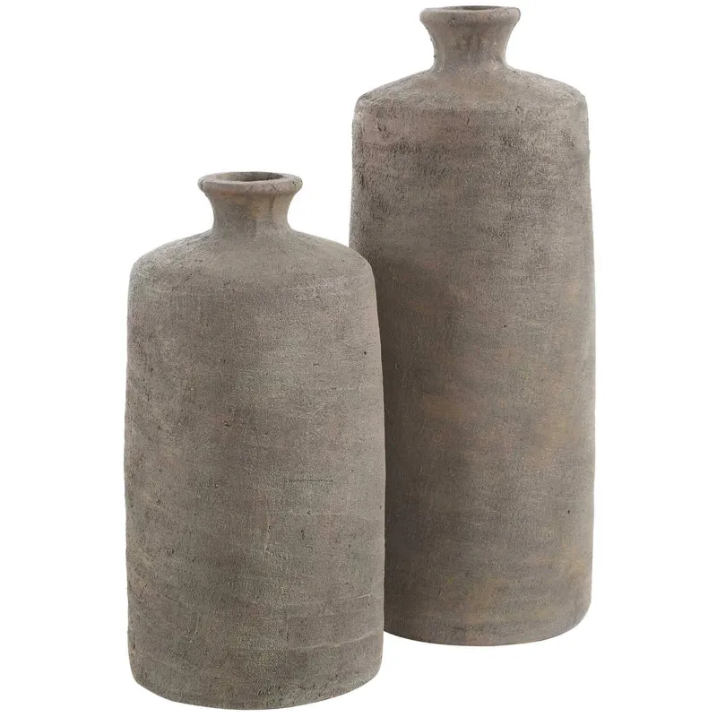 Terrene Clay Vases, Set of 2