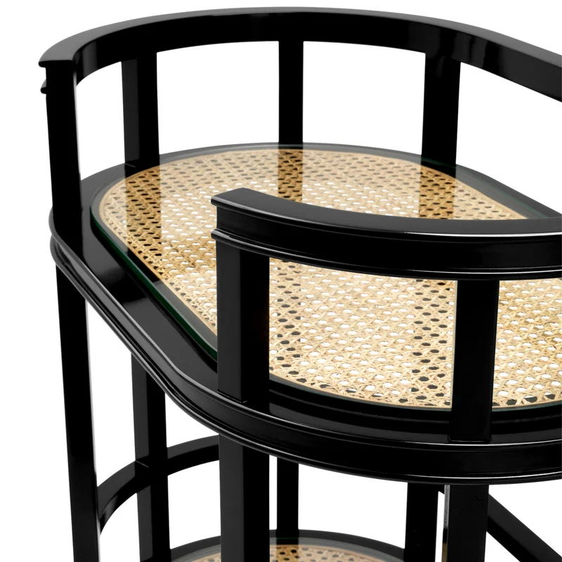 Trolley Bahamas - Natural Cane & Black