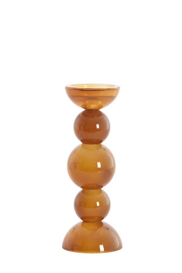Candle stick 10x26,5 cm ITINGA glass milky dark brown | OUTLET