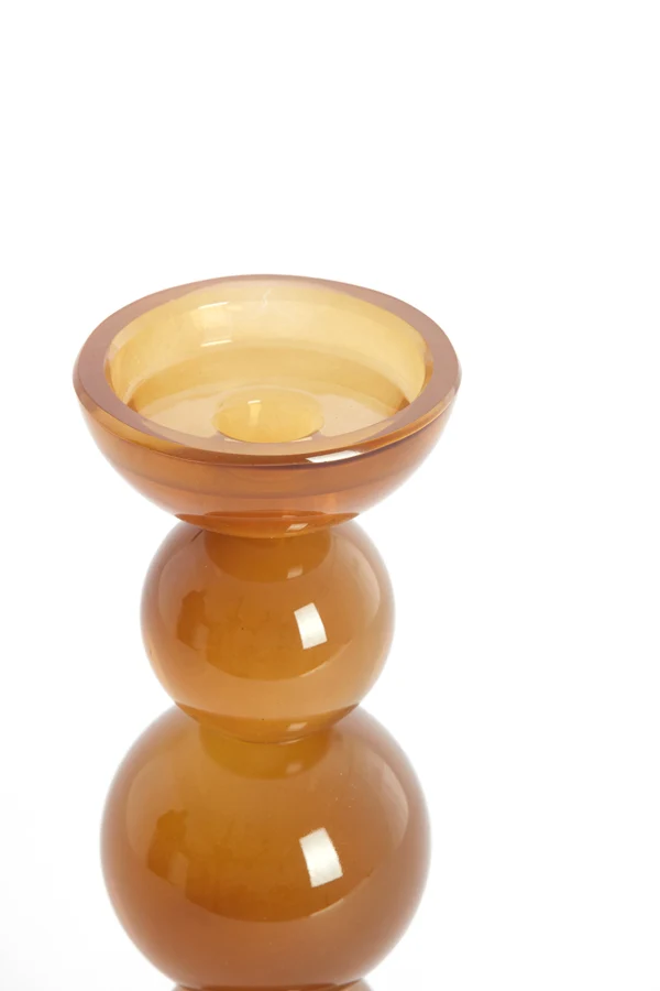 Candle stick 10x26,5 cm ITINGA glass milky dark brown | OUTLET