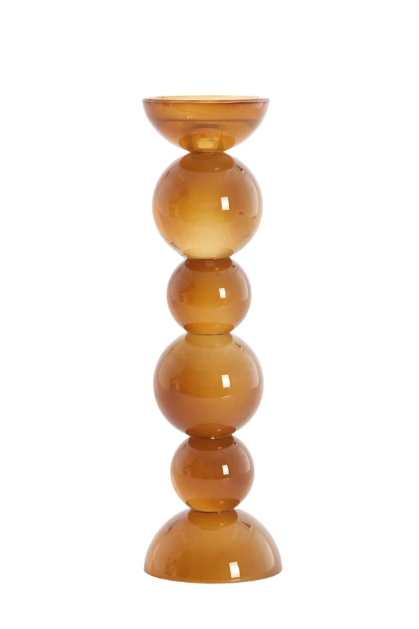 Candle stick 9,5x34 cm ITINGA glass milky dark brown| OUTLET