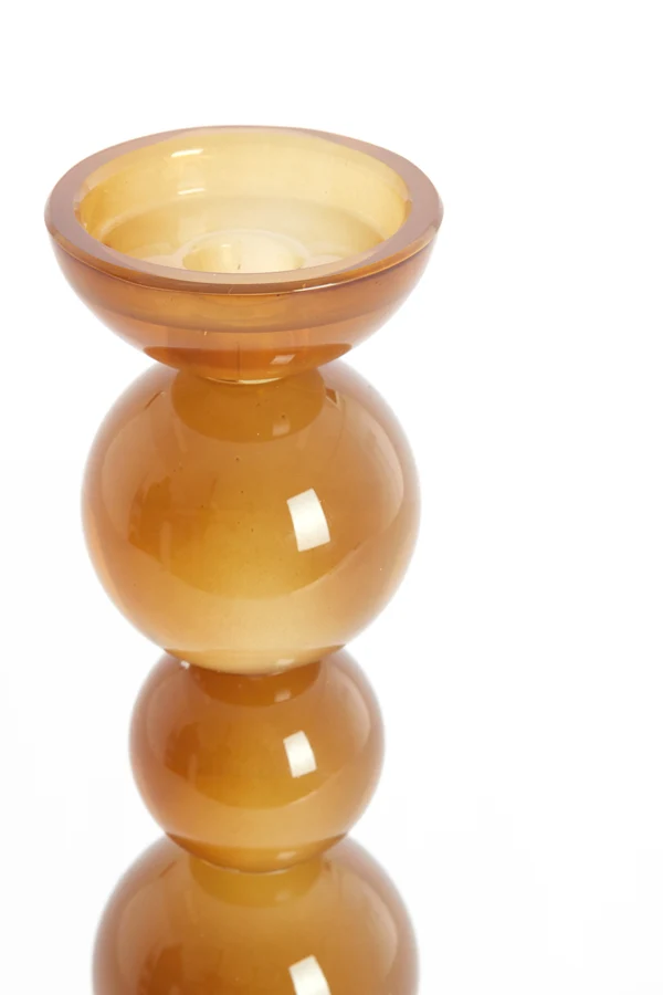 Candle stick 9,5x34 cm ITINGA glass milky dark brown| OUTLET