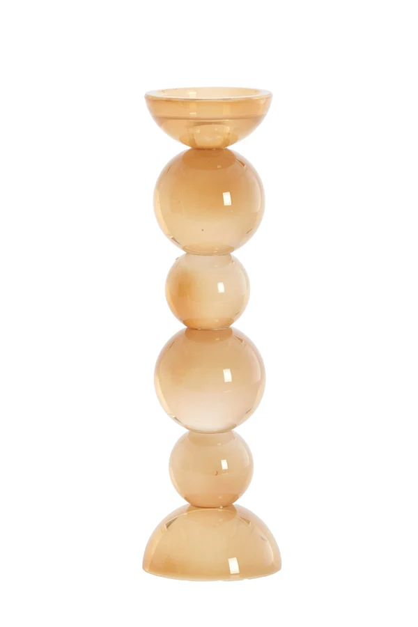 Candle stick 9,5x34 cm ITINGA glass milky amber| OUTLET