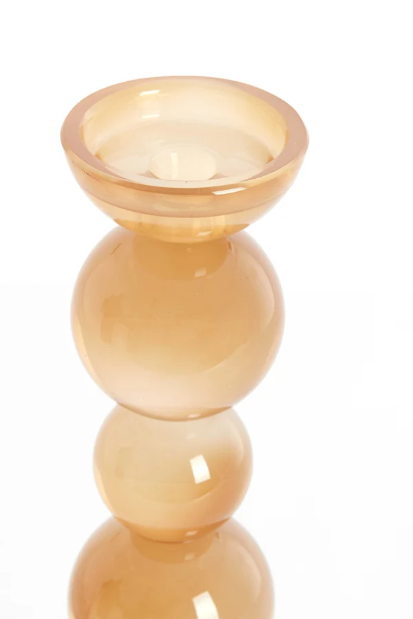 Candle stick 9,5x34 cm ITINGA glass milky amber| OUTLET