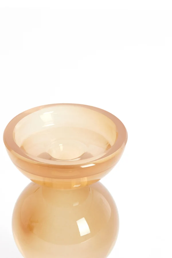 Candle stick 9,5x15,5 cm ITINGA glass milky amber | OUTLET