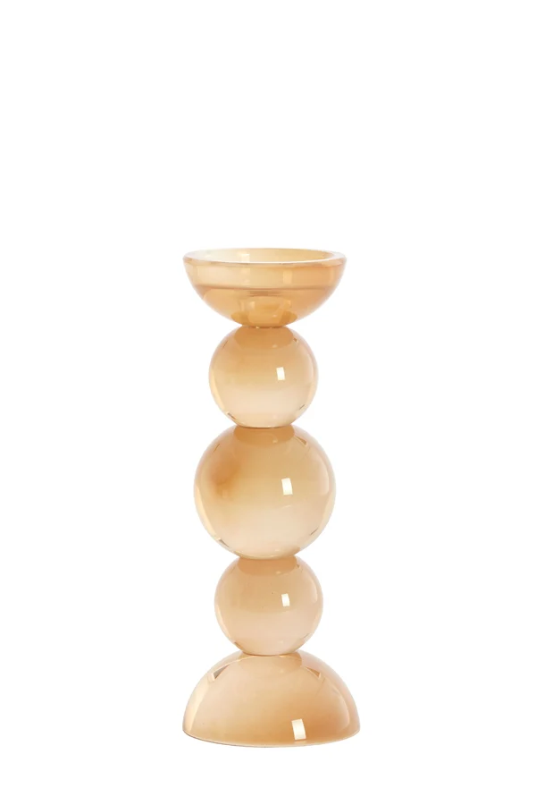 Candle stick 10x26,5 cm ITINGA glass milky amber | OUTLET