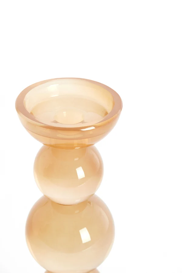 Candle stick 10x26,5 cm ITINGA glass milky amber | OUTLET