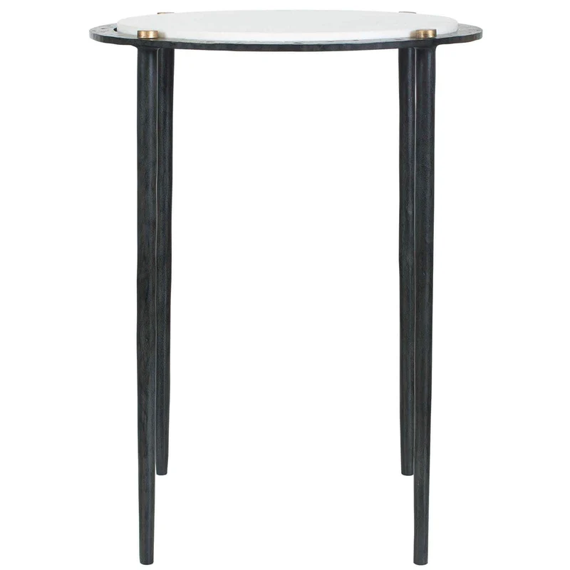 Wren Round White Marble Side Table