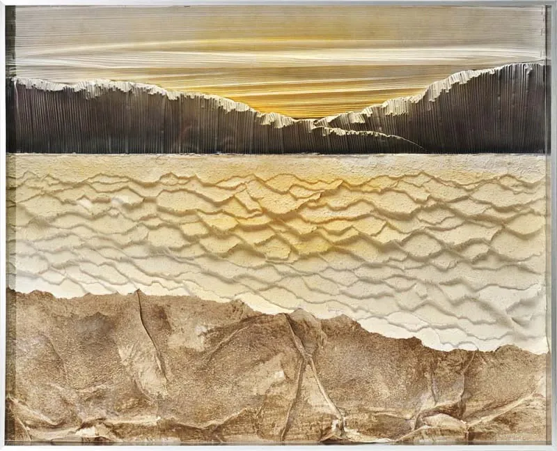 Golden Horizon Paper Wall Art