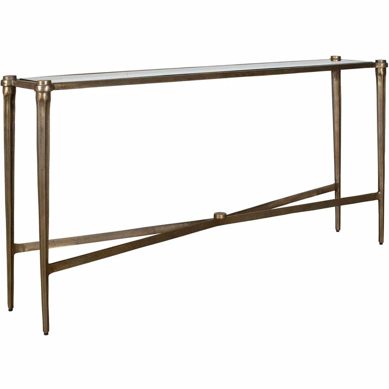 Amara Console Table in Antique Brass