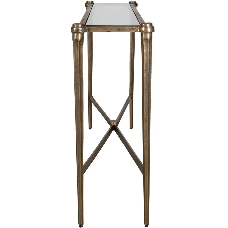 Amara Console Table in Antique Brass