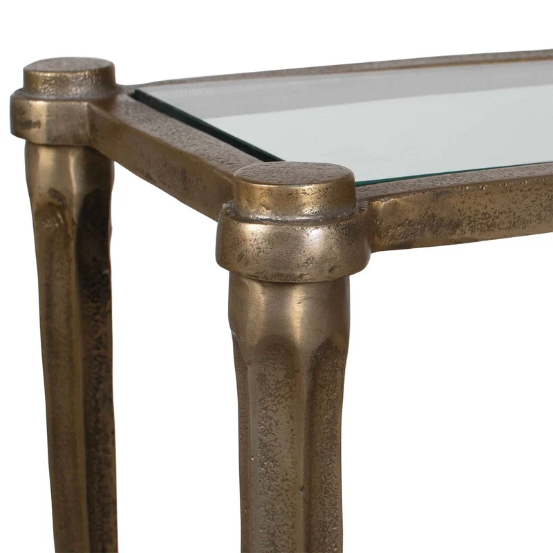 Amara Console Table in Antique Brass