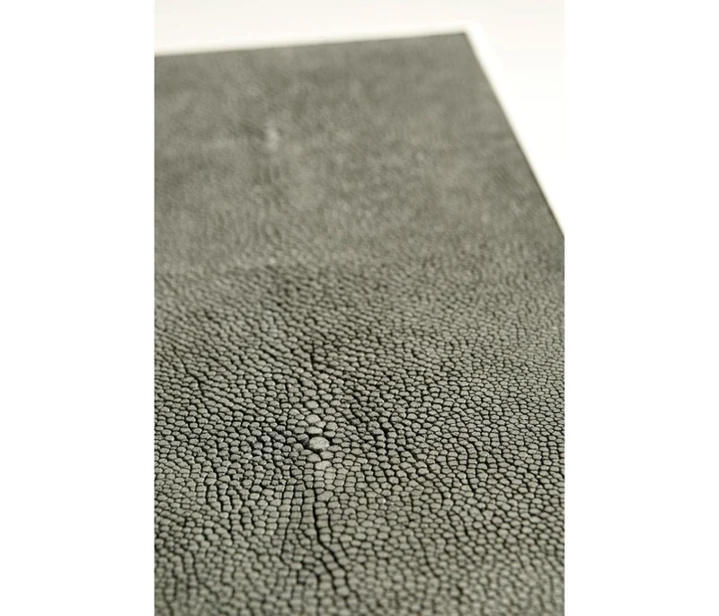 Side Table with Drawer Contemporary in Anthracite Shagreen - Bronze