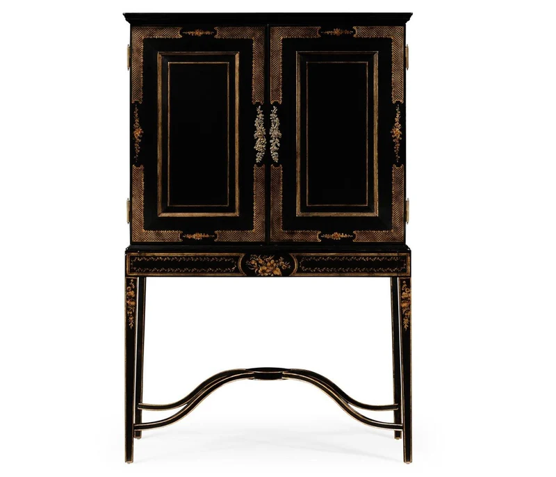 Formal Black & Gold Drinks Cabinet
