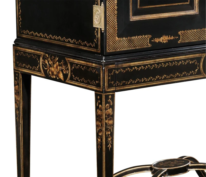 Formal Black & Gold Drinks Cabinet