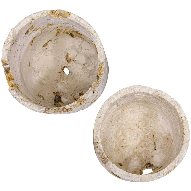Quarried Stone Indoor-Outdoor Candleholders - Set of 2